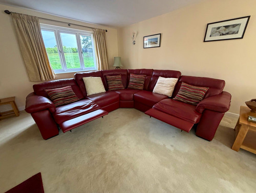 Dfs messina red leather corner - dfs,